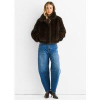 Gini London Women's Coffee Premium Ombre Faux Fur Jacket in Brown | Size: Medium/Large