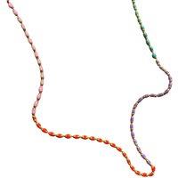 Spero London Women's Sterling Silver Enamel Mine Beaded Colourful Rainbow Necklace in Gold