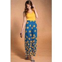 Hot Squash Women's Box Pleat Maxi Skirt in Blue | Size: 18