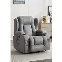 Caesar Grey Technology Fabric Manual Recliner Rocking Swivel Heat & Massage Chair