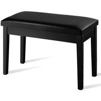 Costway 2-in-1 PU Leather Piano Bench Double Duet Seat W/Padded Cushion Music Storage in Black