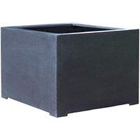 Primrose Outdoor Black Polystone Cube Square Patio Planter 100cm