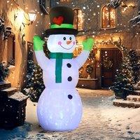 OUTSUNNY 10ft Inflatable Snowman w/ Black Hat, Green Scarf for Garden Yard in White