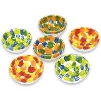 Verano Spanish Ceramics Petalo Hand Painted Kitchen Dining Tapas Bowls Set of 6 x 12cm | Size: 6 x 12 cm