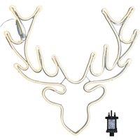 Samuel Alexander 58cm Light up Neon Flex Christmas Reindeer Head with Warm White LEDs