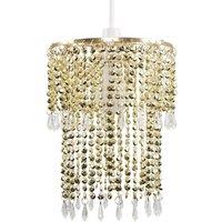 ValueLights Gold Ceiling Pendant Droplets Shade With Warm White Bulb