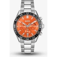 BOSS Men's Runner Orange Chronograph Watch 1514162 in Silver