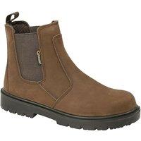Grafters Men's Brown Waxy Leather Safety Dealer Boots | Size: 5.5
