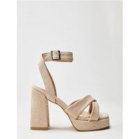 b.soleful Women's 'Sarie' Porvair Sandals in Beige | Size: 3