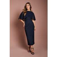 Coast Women's Chiffon Cape Pencil Dress in Navy | Size: 10