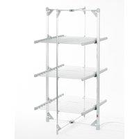 Daewoo 300W 3 Tier Electric Heated Airer Foldable Clothes Drying Rack Energy Saving in Silver