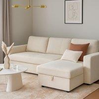 Aspire Nexis Corner Sofa Bed with Storage, Chaise on the Right in Charcoal | Size: 3 Seater