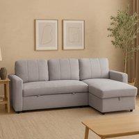 Aspire Nexis Corner Sofa Bed with Storage, Chaise on the Right in Natural | Size: 3 Seater