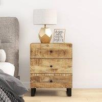 Berkfield Home Bedside Cabinet 50x33x62 cm Solid Wood Mango&Engineered Wood in Brown | Size: 50 x 33 x 62 cm