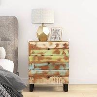Berkfield Home Bedside Cabinet 50x33x62cm Solid Wood Reclaimed&Engineered Wood | Size: 50 x 33 x 62 cm