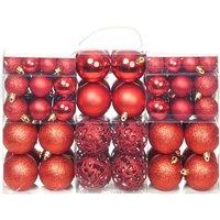 Berkfield Home 100 Piece Christmas Ball Set 3/4/6 cm Red