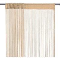 Berkfield Home String Curtains 2 pcs 100x250 cm Beige
