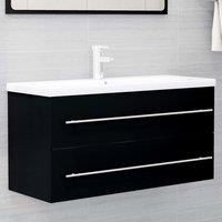 Berkfield Home Sink Cabinet with Built-in Basin Black Engineered Wood