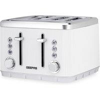 Geepas Arcus Collection 4 Slice Toaster with 7 Browning Levels 1860W in White