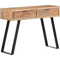 Berkfield Home Console Table 100x35x76 cm Solid Acacia Wood with Live Edges in Brown | Size: 100 x 35 x 76 cm