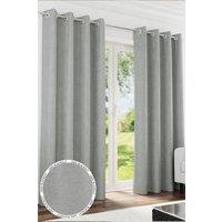 Enhanced Living 'Knightsbridge' Grey 100% Blackout, Thermal, Chenille Pair of Eyelet Curtains | Size: 168 cm width x 183 cm drop