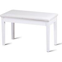 Costway 75cm PU Leather Piano Bench Double Duet Seat Padded Vanity Stool with Storage in White