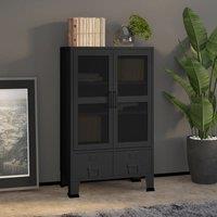 Berkfield Home Industrial Storage Chest Black Metal