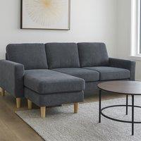 Aspire Pad Compact Sofa with Reversible Chaise in Charcoal | Size: 3 Seater