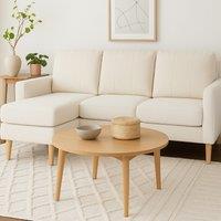 Aspire Pad Compact Sofa with Reversible Chaise in Natural | Size: 3 Seater