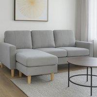 Aspire Pad Compact Sofa with Reversible Chaise in Light Grey | Size: 3 Seater