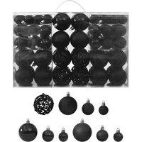 Berkfield Home 100 Piece Christmas Ball Set Black