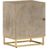 Berkfield Home Bedside Cabinet 40x30x50 cm Solid Wood Mango & Iron in Brown | Size: 40 x 30 x 50 cm