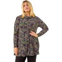 Roman Women's Curve Spot Print Cowl Neck Top in Purple | Size: 20