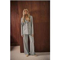 Long Tall Sally Women's Tall Premium Striped Wide Leg Trousers in Grey | Size: 14L