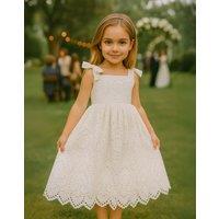 Lilly + Bo Girl's Kiera in Ivory White Party or Flower Girl Dress | Size: 18 m