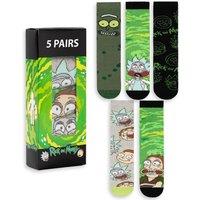 Men's Rick & Morty Calf Socks Set of 5 | Green | Official Merch | Size: 7-11