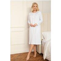 Camille Women's Classic Long Sleeve Cuddle Knit Nightdress in Blue | Size: 14-16