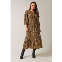 Evans Women's Printed Shirt Dress in Brown | Size: 22-24