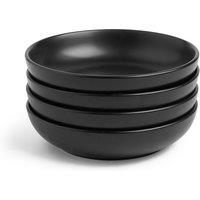 VonShef Matte Black Set of 4 Ceramic Pasta Bowls
