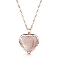 LOVELOX Lockets Women's Pink Mother of Pearl Heart Locket in Rose Gold