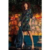 Roman Women's Sequin Velvet Dress in Green | Size: 18