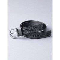 Lakeland Leather Women's Embossed Leather Belt in Black | Size: Small