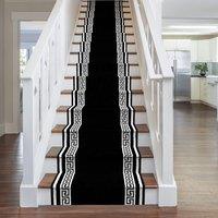 runrug Stair Runner Carpet for Staircases - Soft & Comfy, 9mm - 'Key' in Black | Size: 60 cm x 540 cm