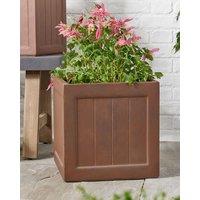 Dibor Brown Medium Fibreclay Summer Outdoor Garden Planter Plant Pot