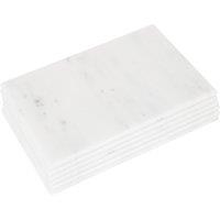 Argon Tableware 6x Rectangle Marble Placemats - 40cm x 30cm Non-Slip Worktop in White | Size: 40 cm x 30 cm