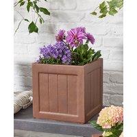Dibor Brown Small Fibreclay Summer Outdoor Garden Planter Plant Pot