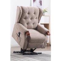 More4Homes Harrogate Dual Motor Electric Rise Recliner Fabric Lift Riser Chair in Brown