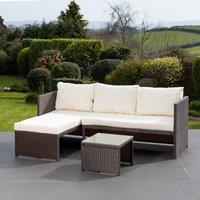 Artemis Home Aleria Left Hand Facing Rattan Corner Sofa & Table in Cream