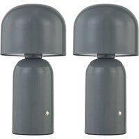 First Choice Lighting Christina - Grey LED Rechargeable Touch Table Lamps Twin Pack