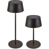 BRILONER Black Matt Solar Powered CCT LED Table Lamp